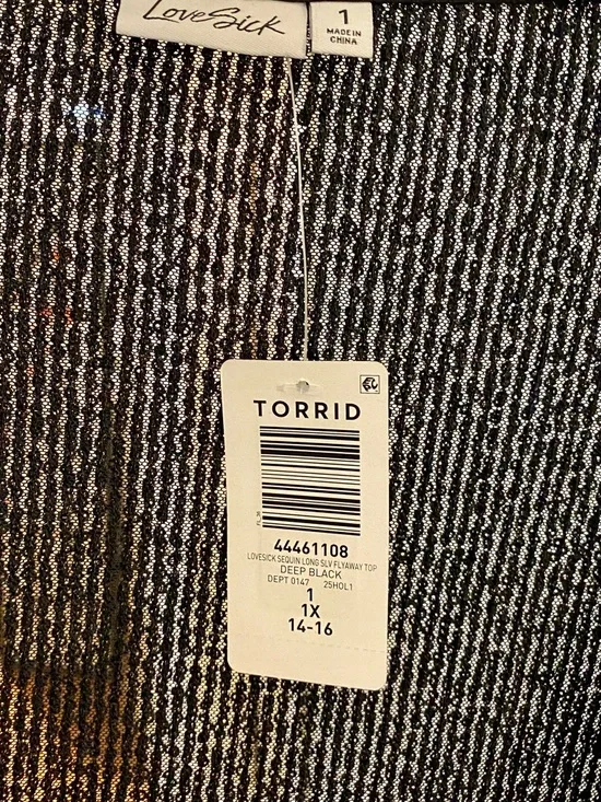 Torrid Sequin Tie Front Top and Flared Leg Pants Set - Size 1X - NWT! - Picture 10 of 16